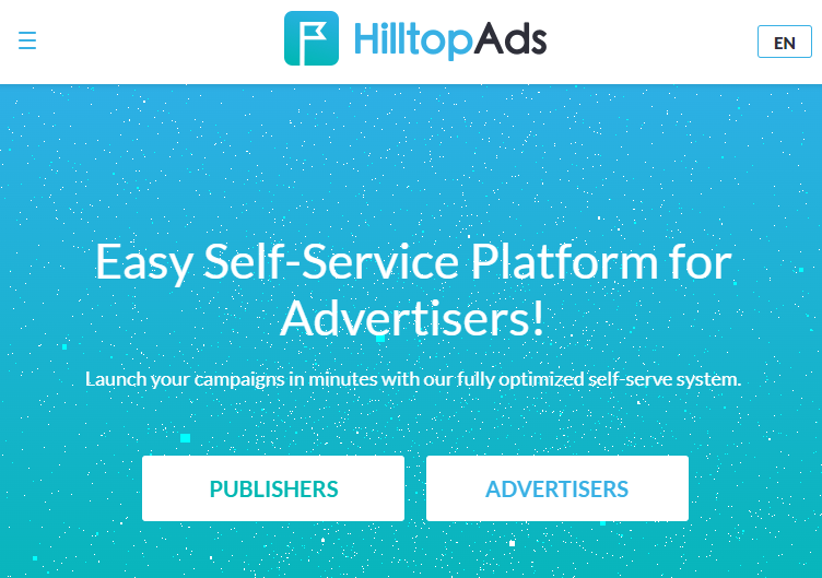 Sign up free for publishers in HilltopAds