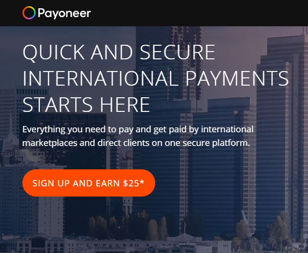 Create Payoneer account to get 25$