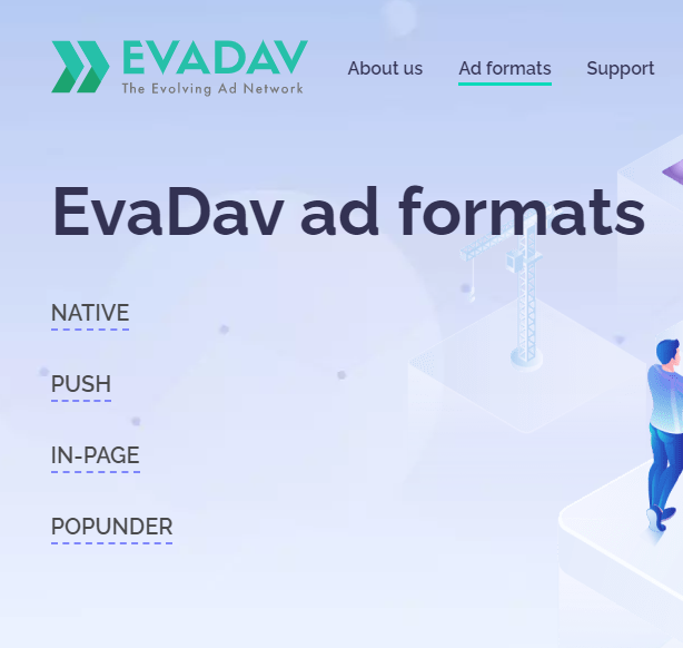 Various ad format in Evadav