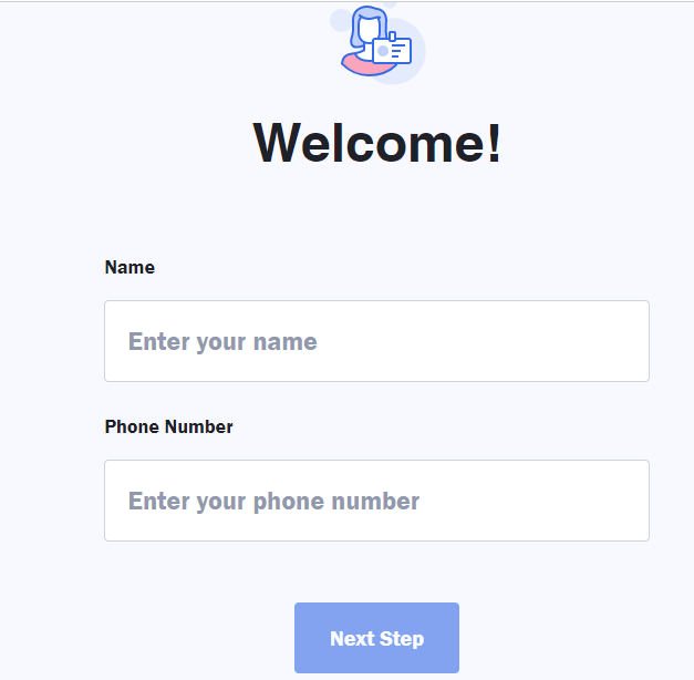 Fill out the form with your name, phone