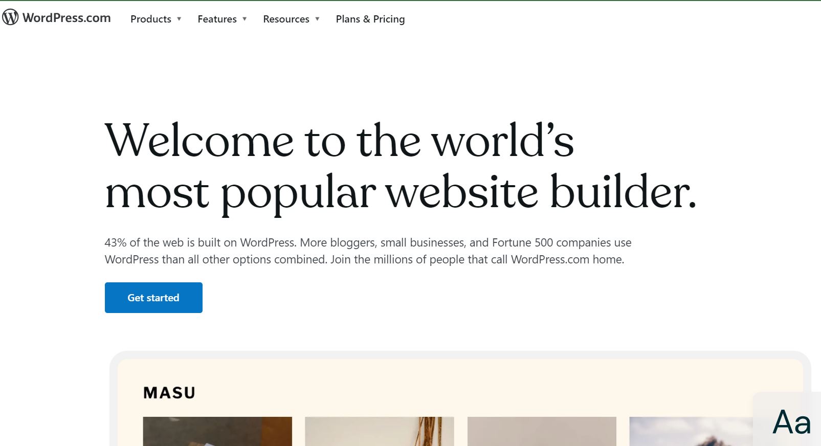 Wordpress - most popular website builder