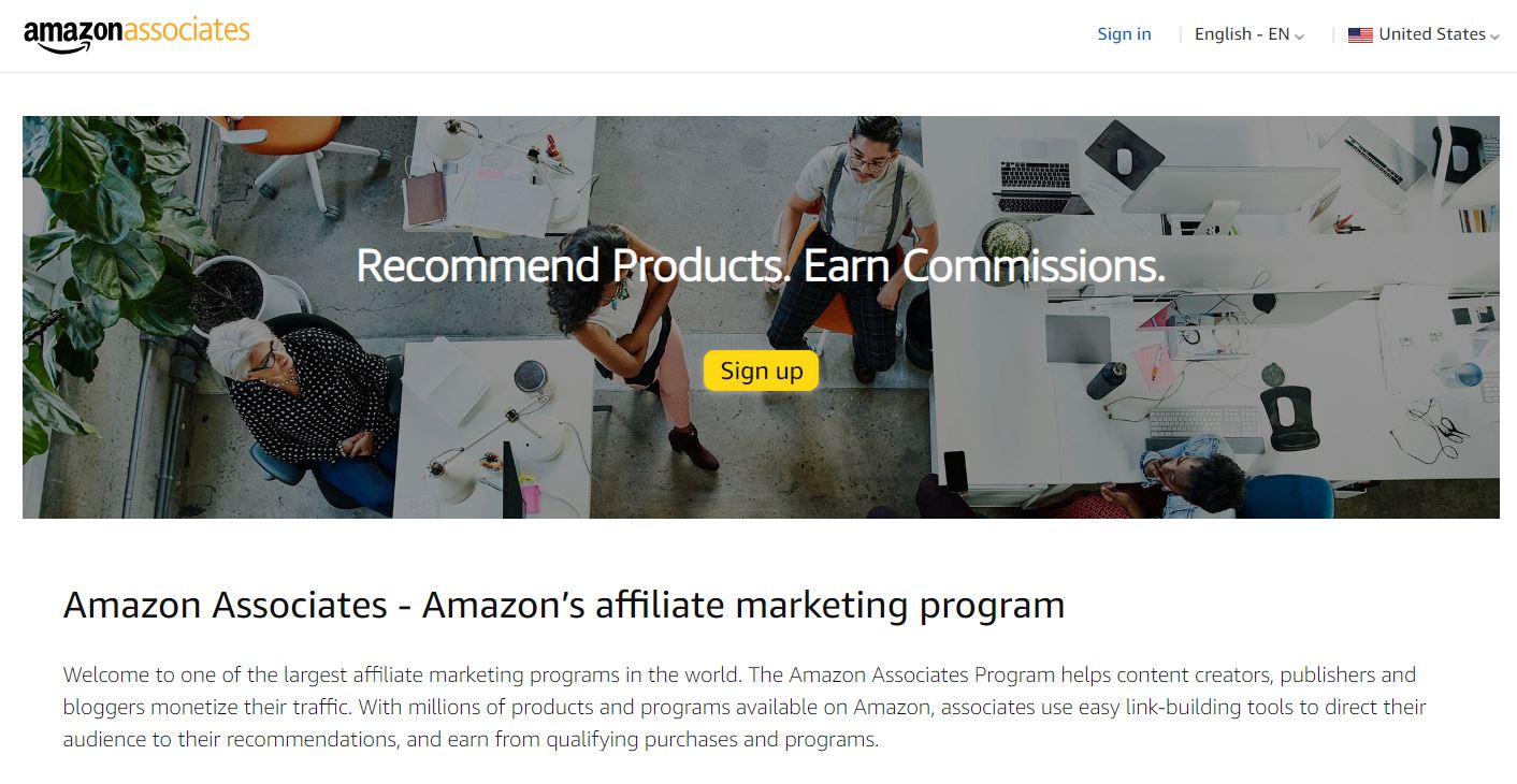 Amazon affiliate program